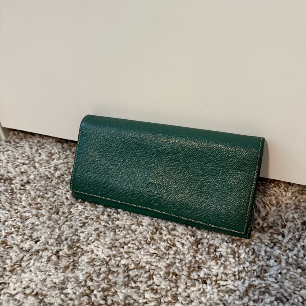 Loewe Forest Green Leather Wallet